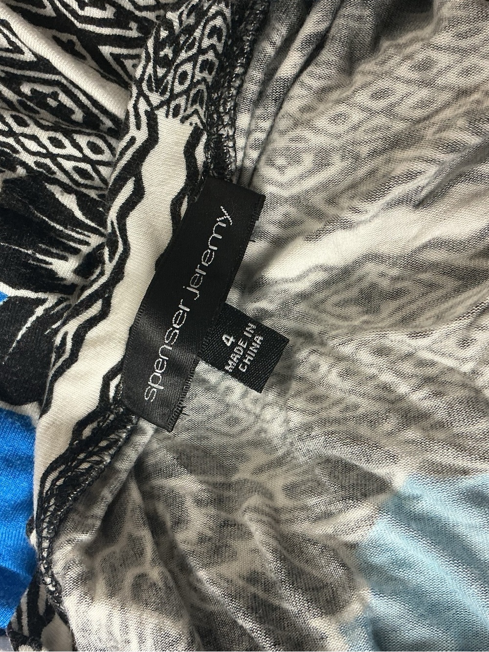 Spenser Jeremy Geometric Panel Dress with Blue Accent - Picture 3 of 4